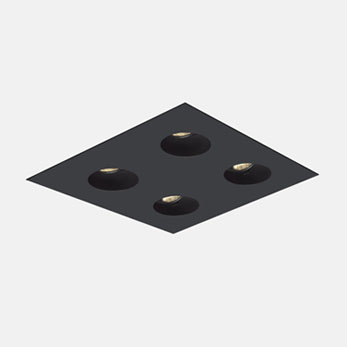 2x2 Trimmed Flanged Round Black